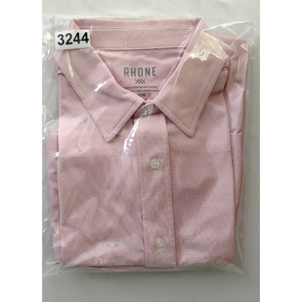 Rhone Commuter Shirt Men M Pink Morse Slim Fit Tech Button Up Work Preppy - Picture 3 of 13